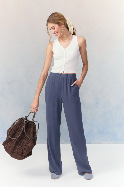 Calça Reta Meli Azul