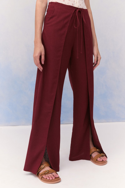 Calça Com Amarração Eli Terracota