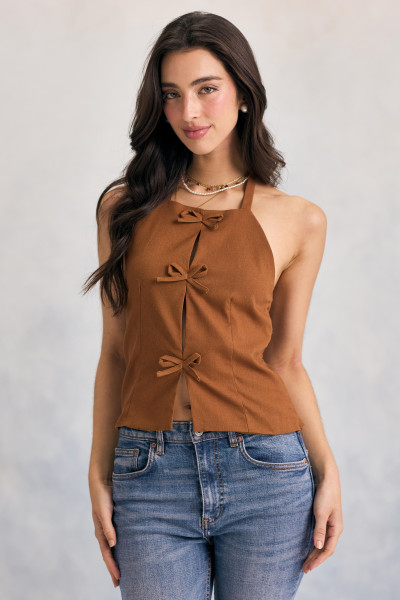 Top Cavado Sayuri Marrom Claro