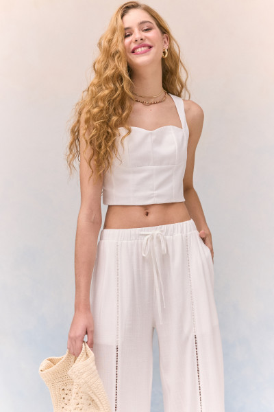 Top Decote Coração Kim Off White