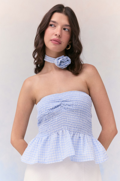 Blusa Lastex Florie Azul Claro