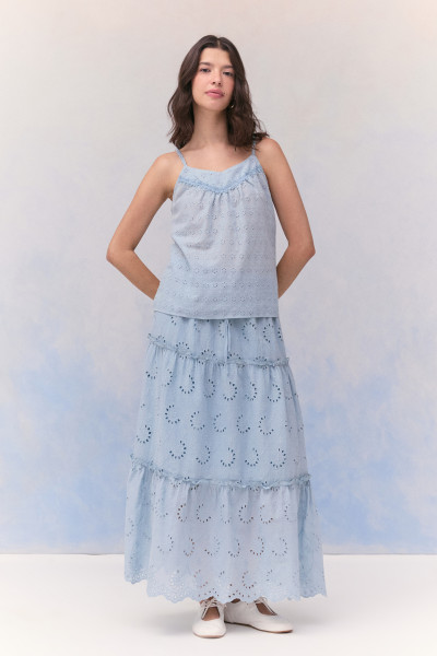 Saia Laise Rika Azul Claro