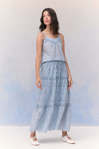 Saia Laise Rika Azul Claro