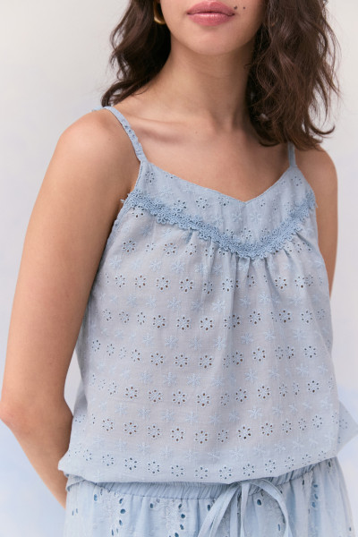 Blusa Laise Alina Azul Claro