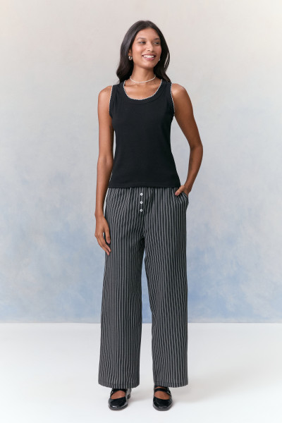 Calça Listrada Hani Preto