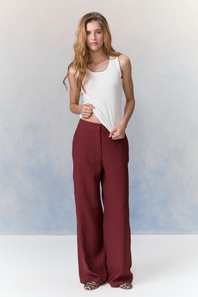 Calça Wide Yellen Terracota