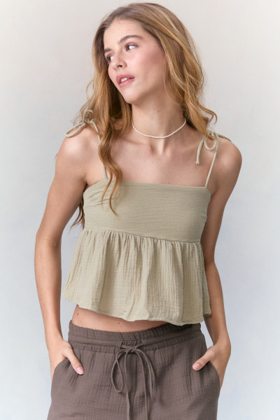 Blusa Peplum Cotton Dublado Verde