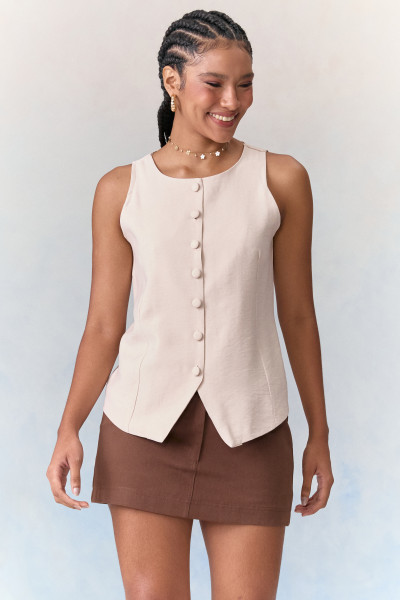 Colete Alfaiataria Eiko Areia