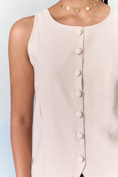 Colete Alfaiataria Eiko Areia