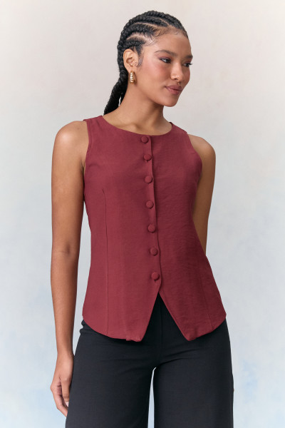 Colete Alfaiataria Eiko Marrom