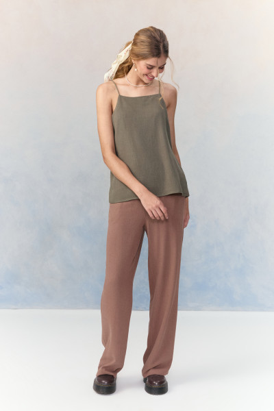 Calça Reta Meli Marrom