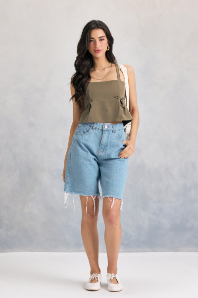 Top Alças Ruby Verde Oliva