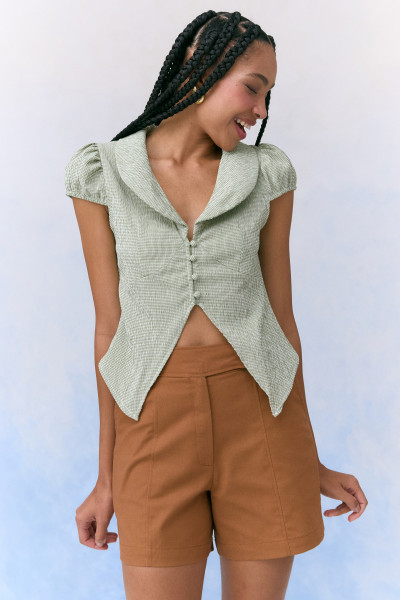 Blusa Quadriculada Viviane Verde Claro