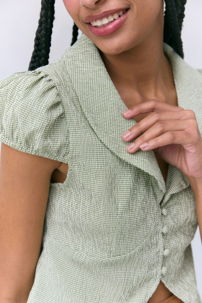 Blusa Quadriculada Viviane Verde Claro