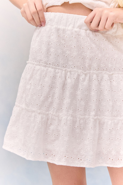 Saia Curta Laise Mindy Off White