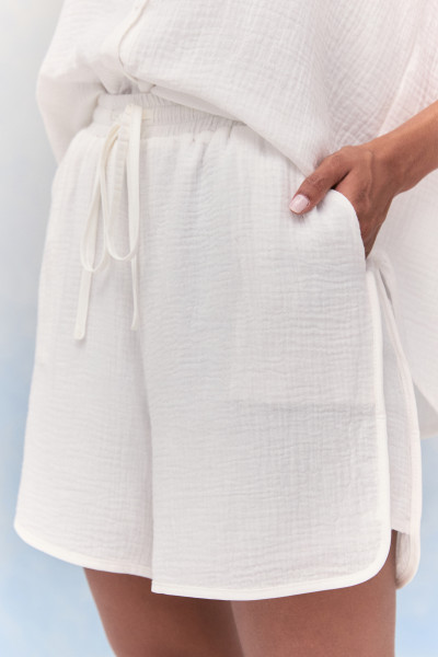 Shorts Cotton Dublado Off White