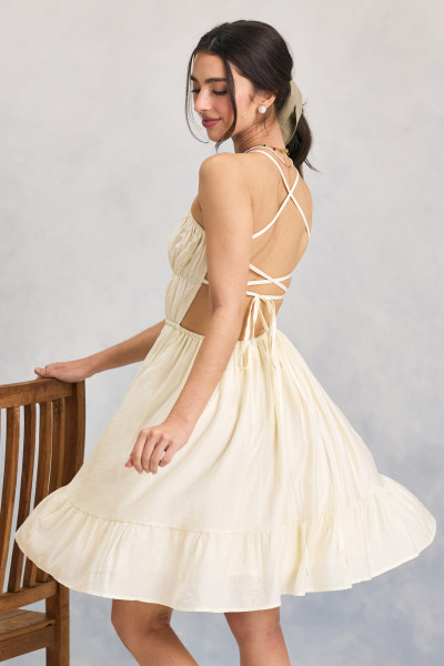 Vestido Backless Anora Manteiga