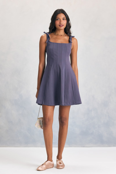 Vestido Curto Lacinhos Azul