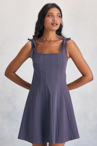 Vestido Curto Lacinhos Azul