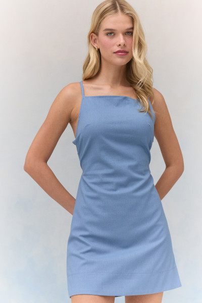 Vestido Curto Amane Azul Claro