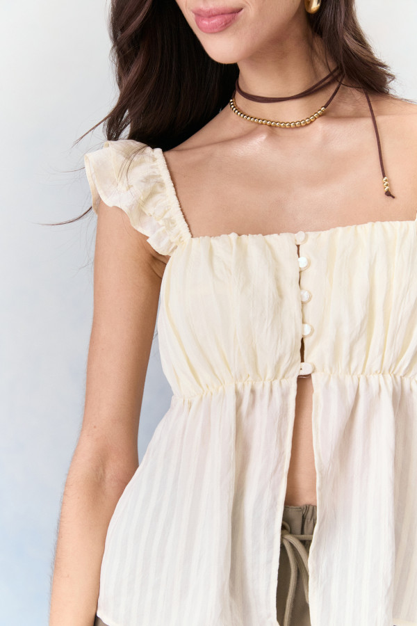 Blusa Bata Crepe Ju Pérola