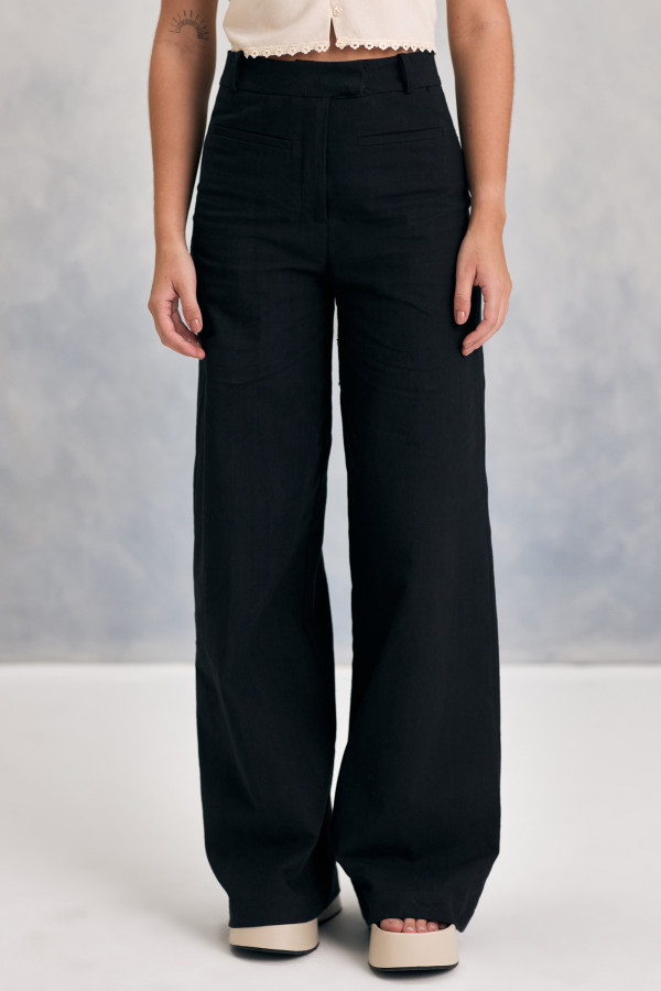 Calça Reta Fayre Cotton Preto