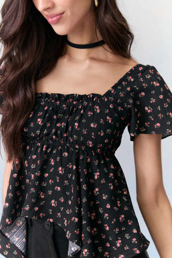 Blusa Flower Gi Preto