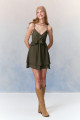 Vestido Curto Crepe Gianna Verde Militar