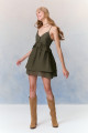 Vestido Curto Crepe Gianna Verde Militar