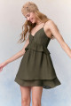 Vestido Curto Crepe Gianna Verde Militar